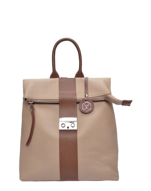 Sac à dos en cuir SS26 LV 128 boue brun - 31x34x10 cm