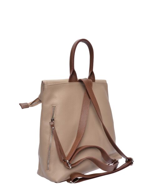 Sac à dos en cuir SS26 LV 128 boue brun - 31x34x10 cm