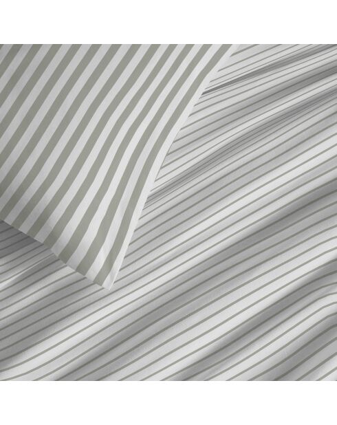 Palermo-dekbedovertrek in kingsize katoen met eucalyptusprint, compleet pakket - 180x200cm