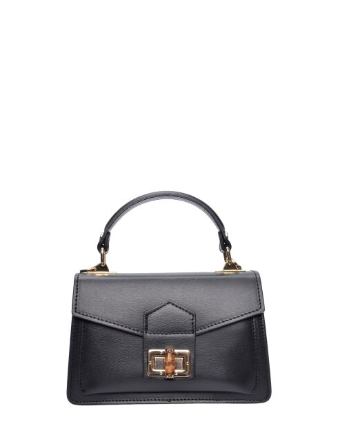 SS26 RM 3164 schwarze Lederhandtasche - 12x20x6 cm