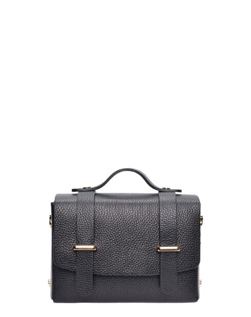 SS26 LV 192 schwarze Lederhandtasche - 13x19x6,5 cm