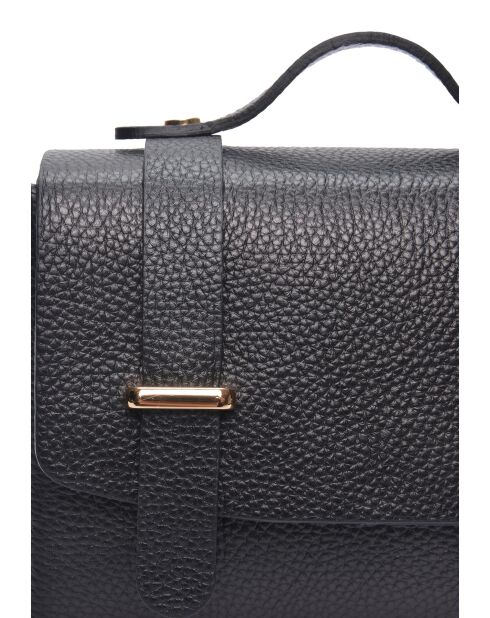 SS26 LV 192 schwarze Lederhandtasche - 13x19x6,5 cm