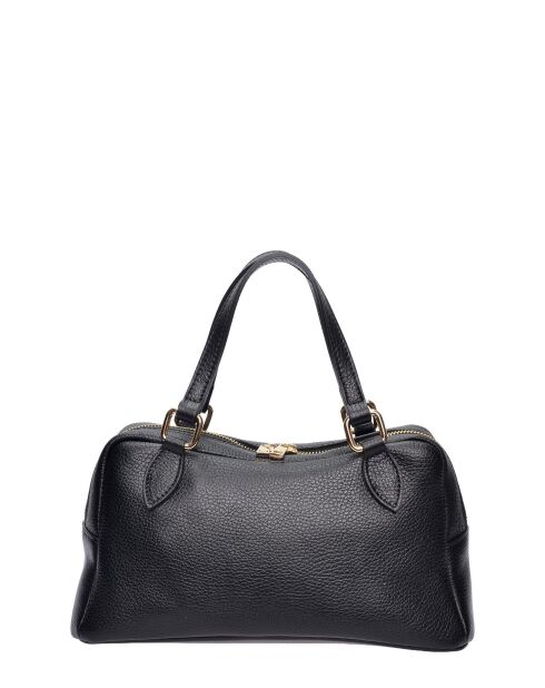 SS26 RM 1007T schwarze Lederhandtasche - 14x30x13 cm