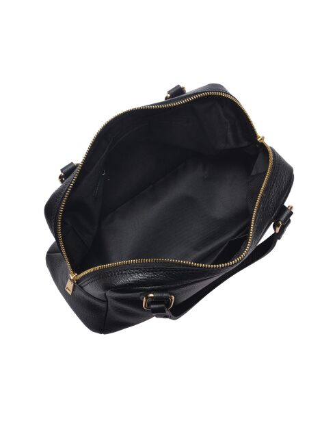 SS26 RM 1007T schwarze Lederhandtasche - 14x30x13 cm