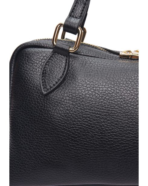 SS26 RM 1007T schwarze Lederhandtasche - 14x30x13 cm