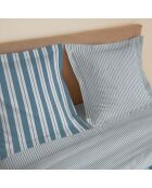 Parure de draps 4 pièces en coton imprimé Florence denim