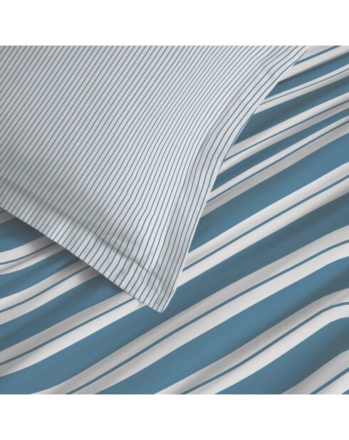 Parure de draps 4 pièces en coton imprimé Florence denim