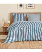 Parure de draps 4 pièces en coton imprimé Florence denim