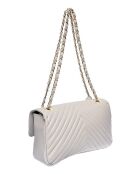 SS26 RM 2213 grijze leren schoudertas - 16x27,5x7,5 cm