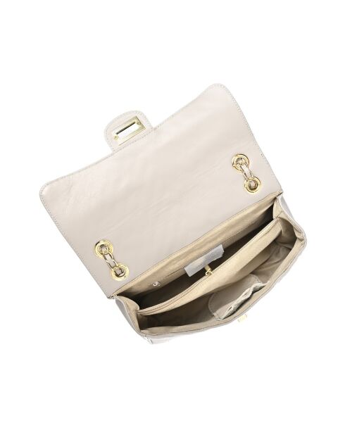 SS26 RM 2213 grijze leren schoudertas - 16x27,5x7,5 cm