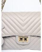 SS26 RM 2213 grijze leren schoudertas - 16x27,5x7,5 cm