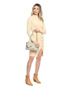 SS26 RM 2213 grijze leren schoudertas - 16x27,5x7,5 cm