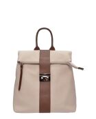 Mochila SS26 LV 128 de piel beige/marrón - 31x34x10 cm