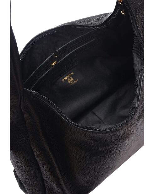 Sac hobo en cuir SS26 RM 144 noir - 24x41.5x10.5 cm