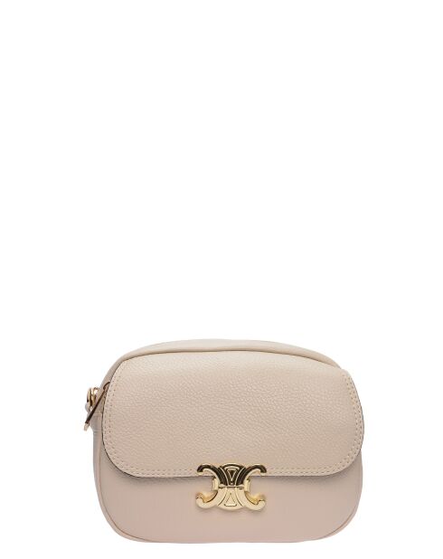 SS26 LV 130 Schultertasche aus beigem Leder - 17x22x7 cm