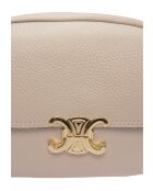 SS26 LV 130 Schultertasche aus beigem Leder - 17x22x7 cm