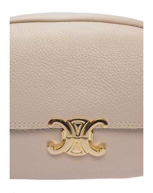SS26 LV 130 Schultertasche aus beigem Leder - 17x22x7 cm