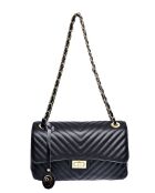 SS26 RM 2213 zwarte leren schoudertas - 16x27,5x7,5 cm