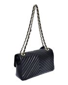 SS26 RM 2213 zwarte leren schoudertas - 16x27,5x7,5 cm
