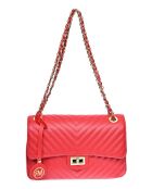 SS26 RM 2213 rote Schultertasche aus Leder - 16x27,5x7,5 cm