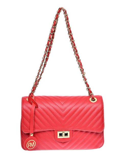 SS26 RM 2213 rote Schultertasche aus Leder - 16x27,5x7,5 cm