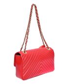 SS26 RM 2213 rote Schultertasche aus Leder - 16x27,5x7,5 cm