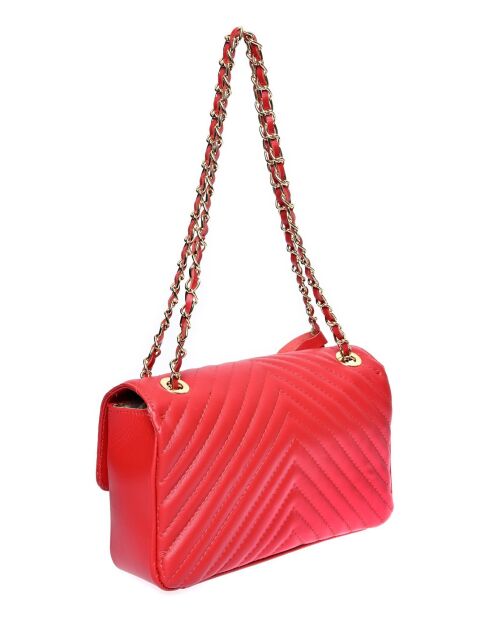 SS26 RM 2213 rote Schultertasche aus Leder - 16x27,5x7,5 cm