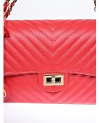SS26 RM 2213 rote Schultertasche aus Leder - 16x27,5x7,5 cm