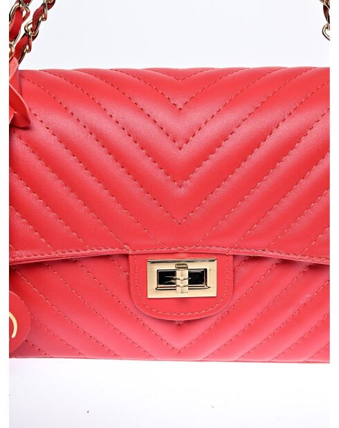 SS26 RM 2213 rote Schultertasche aus Leder - 16x27,5x7,5 cm