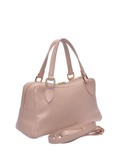 SS26 RM 1007T Handtasche aus puderfarbenem Leder - 14x30x13 cm