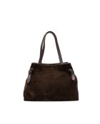 Vera Suede Schultertasche aus Mokkaleder - 28x25x15cm