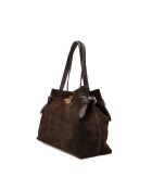 Vera Suede Schultertasche aus Mokkaleder - 28x25x15cm