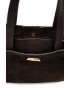 Vera Suede Schultertasche aus Mokkaleder - 28x25x15cm