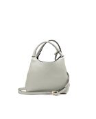 Sac à main en cuir Lola gris clair - 21x20.5x14.5cm