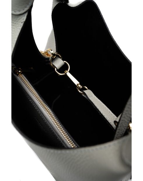 Sac à main en cuir Lola gris clair - 21x20.5x14.5cm