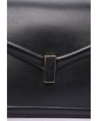 SS26 LV 3150 schwarze Lederhandtasche - 21x26x8 cm