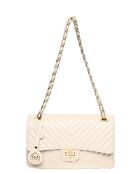 SS26 RM 2213 beige leren schoudertas - 16x27,5x7,5 cm