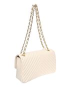 SS26 RM 2213 beige leren schoudertas - 16x27,5x7,5 cm