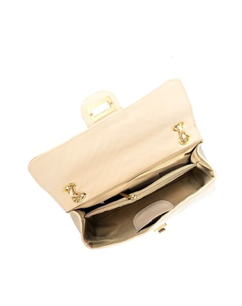 SS26 RM 2213 beige leren schoudertas - 16x27,5x7,5 cm
