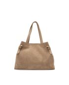 Vera Suede Schultertasche aus taupefarbenem Leder - 28x25x15cm