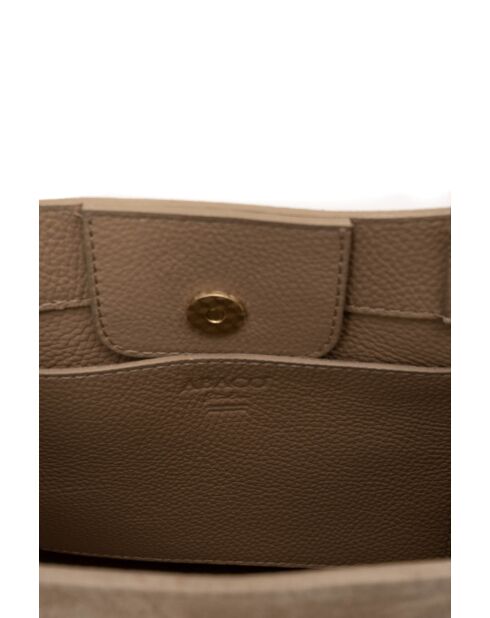 Vera Suede Schultertasche aus taupefarbenem Leder - 28x25x15cm