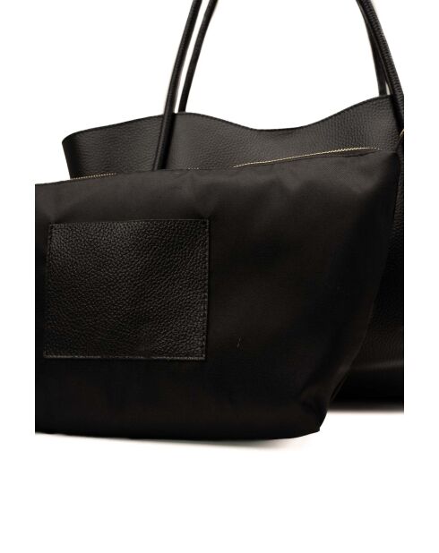 Sac porte épaule en cuir Stacy noir - 50x30x15cm