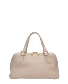 SS26 RM 1007T beigefarbene Lederhandtasche - 14x30x13 cm