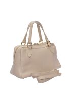 SS26 RM 1007T beigefarbene Lederhandtasche - 14x30x13 cm