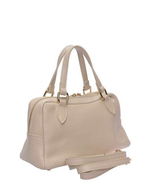 SS26 RM 1007T beigefarbene Lederhandtasche - 14x30x13 cm