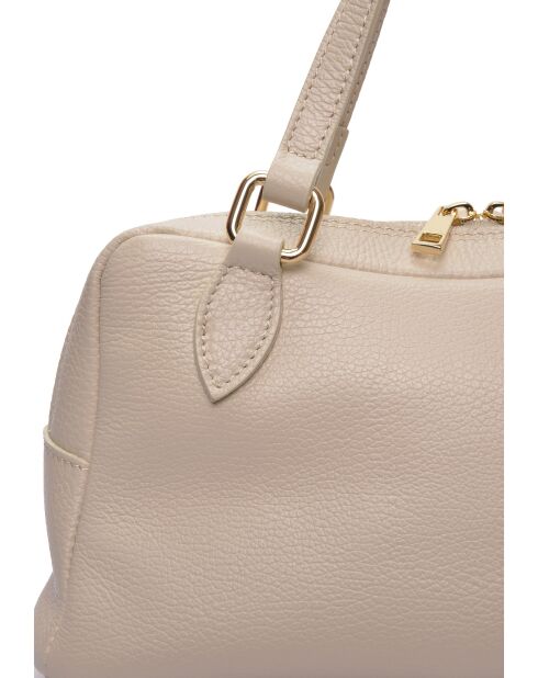 SS26 RM 1007T beigefarbene Lederhandtasche - 14x30x13 cm