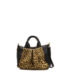 Sac à bandouliere en cuir Rogue motif leopard noir - 31x24x12cm