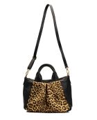 Sac à bandouliere en cuir Rogue motif leopard noir - 31x24x12cm