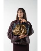 Sac à bandouliere en cuir Rogue motif leopard noir - 31x24x12cm