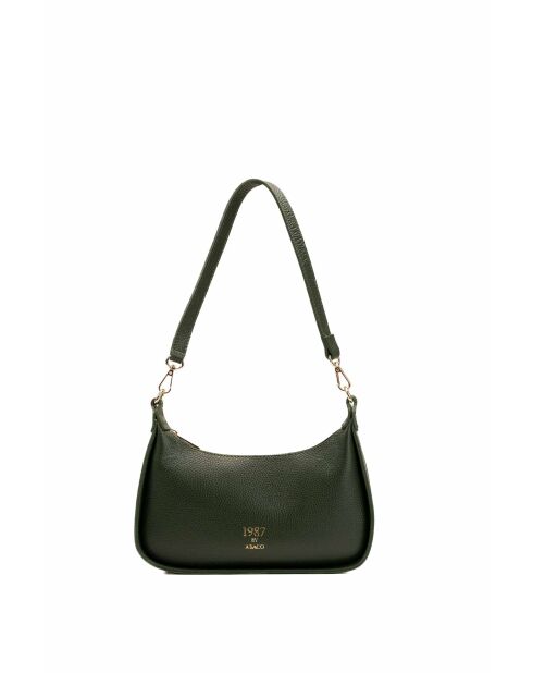 Sac à bandouliere en cuir Storm vert - 25x13x6.5cm